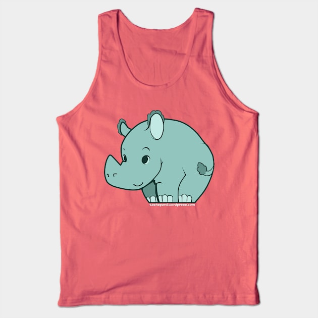 Rhino (green) Tank Top by taShepard